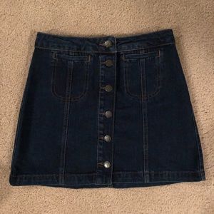 Topshop Button Front Denim Skirt
